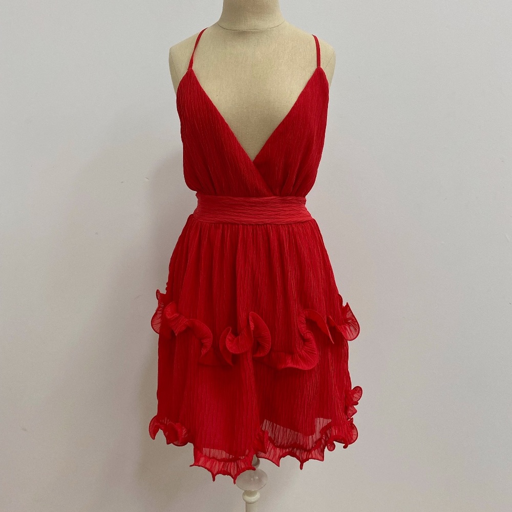 Red Chiffon Dress